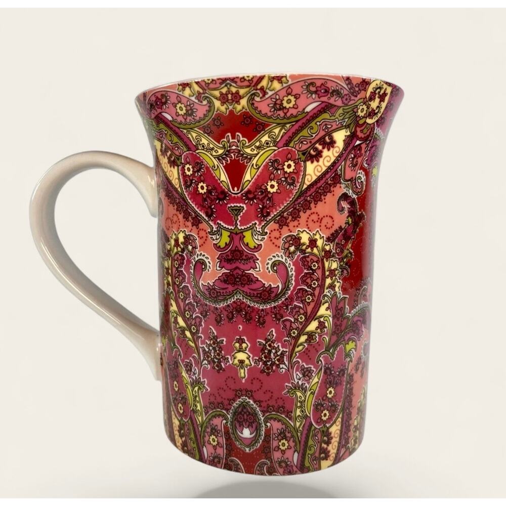 Barnes & Noble Chaimont Paisley Berry Mug w/Lid 8oz NIB - Picture 4 of 6